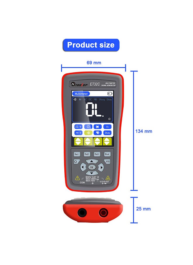 Generic 2in1 Car Signal Generator Multimeter 2.8inch Color Display Comprehensive Coil Solenoid Relay Control Dual Mode Switch Multiple Signal Outputs for Accurate Vehicle Maintenance Audio Coordination  - Image 2