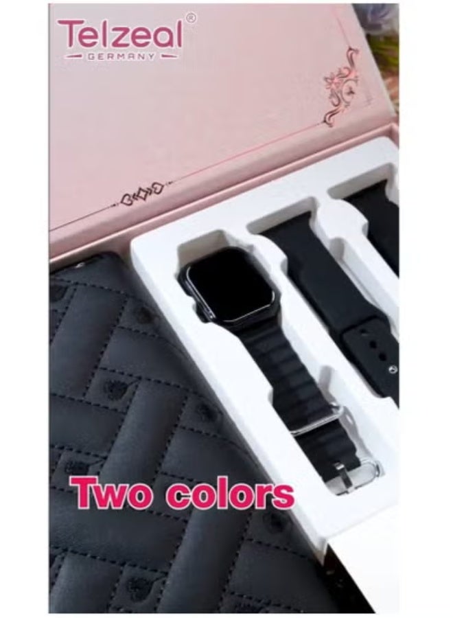 Telzeal TC 08 Mini Smartwatch for Women – Elegant Black Digital Watch Gift Set with 3 Interchangeable Straps, Coordinated Handbag, Matching Earrings, Ring & Necklace – Fashion Combo for Stylish Ladies – Ideal for Birthdays, Eid, Anniversaries & Daily Wear  - Image 5