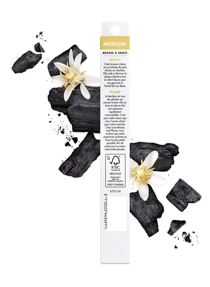 Charcoal Infused Bristles Toothbrush Medium