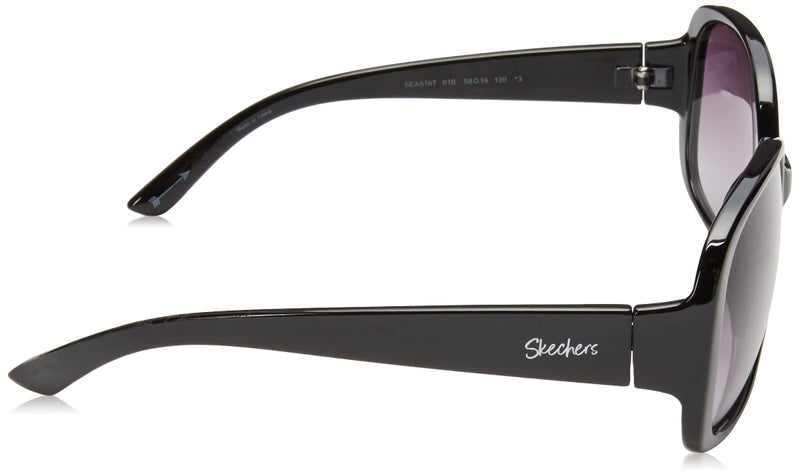 Skechers womens Sea6167 Sunglasses, Shiny Black, 58mm US - Image 3