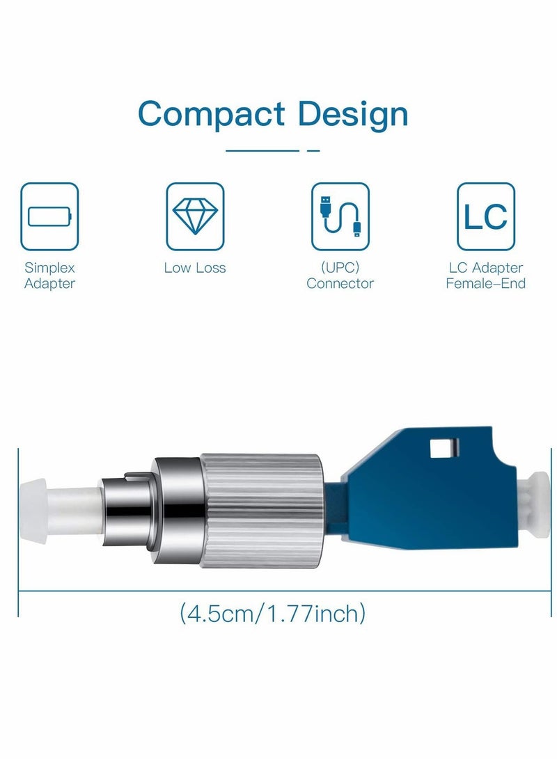 Visual Fault Locator Adapter, 2 Pcs Fiber Optic Connector, Single Mode 9/125um FC Male to LC Female Adapter for VFL - Image 2