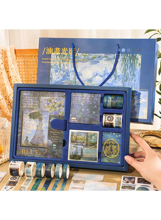 Bluejw Ins Wind Oil Painting Hand Book Suit Gift Box Student High-value Notebook Friends Birthday Gift For Girls - Image 3