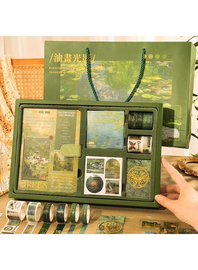 Bluejw Ins Wind Oil Painting Hand Book Suit Gift Box Student High-value Notebook Friends Birthday Gift For Girls - Image 2