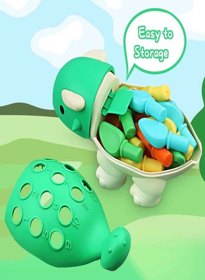 Yeahbof Toddler Montessori Toys Baby Sensory Learning Fine Motor Skills Toy for 6 9 12 Months One Year Old Boy Girl Birthday Gift Ages 1 2 3 4 Kid Dinosaur Educational Toys Sorting Stacking Color Recognition - Image 4