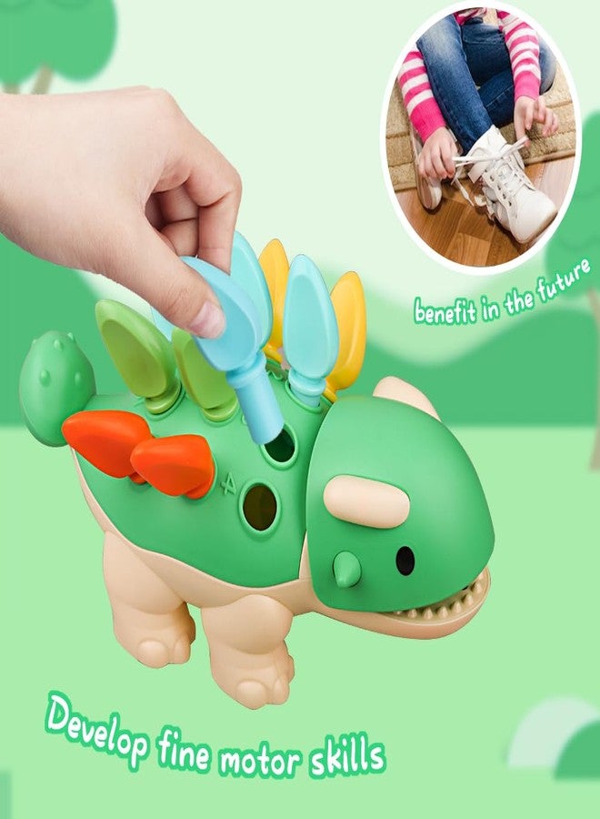Yeahbof Toddler Montessori Toys Baby Sensory Learning Fine Motor Skills Toy for 6 9 12 Months One Year Old Boy Girl Birthday Gift Ages 1 2 3 4 Kid Dinosaur Educational Toys Sorting Stacking Color Recognition - Image 3