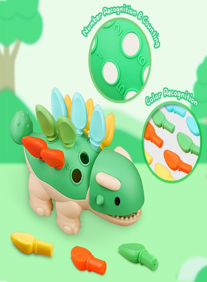 Yeahbof Toddler Montessori Toys Baby Sensory Learning Fine Motor Skills Toy for 6 9 12 Months One Year Old Boy Girl Birthday Gift Ages 1 2 3 4 Kid Dinosaur Educational Toys Sorting Stacking Color Recognition - Image 2