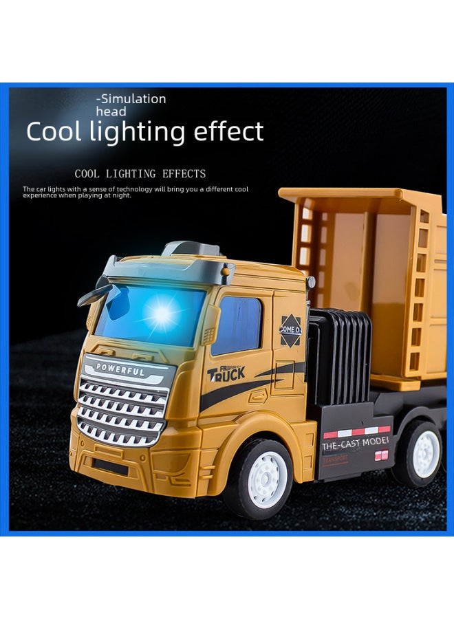 Electric Children's Toy Car Remote Control Trailer Semi-trailer Tractor Cargo Truck Truck Container Truck Truck Engineering-Color:Extra Large 42CM Flat Dump Truck-Proportion:Package 1: 1 Lithium Battery 1 Charging Cable  - Image 3
