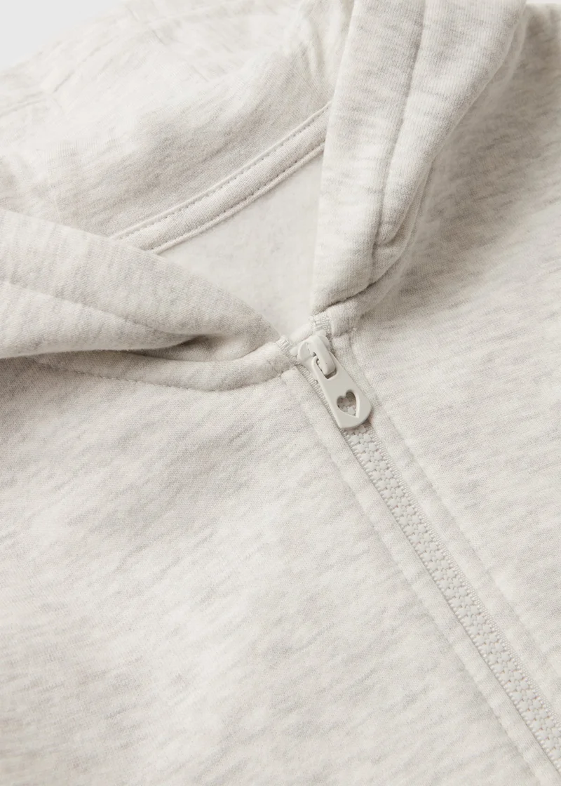 Matalan Grey Pink Heart Zip Up Hoodie