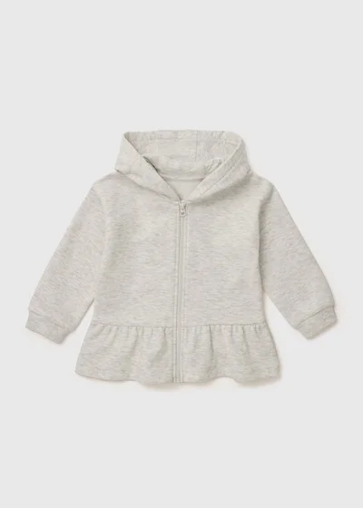 Matalan Grey Pink Heart Zip Up Hoodie