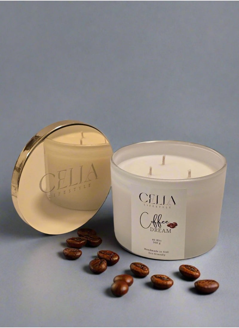 Celia Lifestyle Coffee Dream 3-Wick Scented Candle  - Image 2