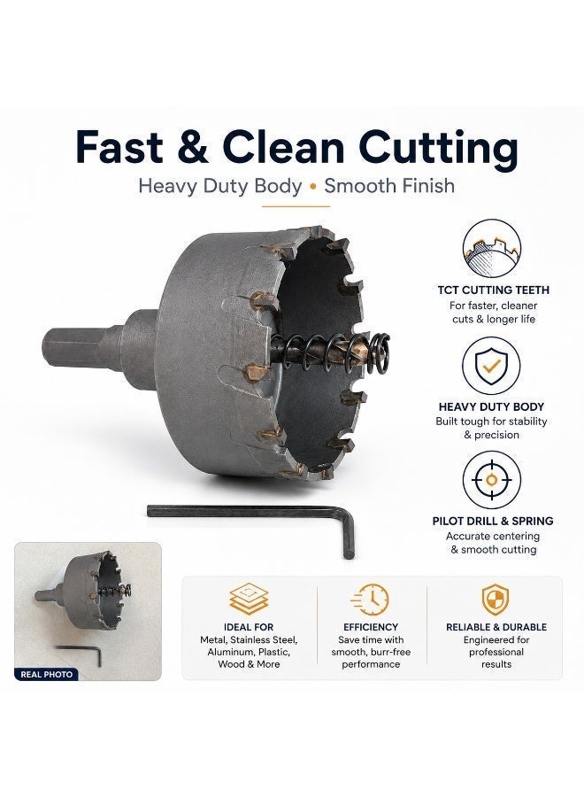 55mm TCT Carbide Tipped Holesaw – Precision Hole Cutter for Metal, Wood, Plastic & Sheet Cutting - Image 3