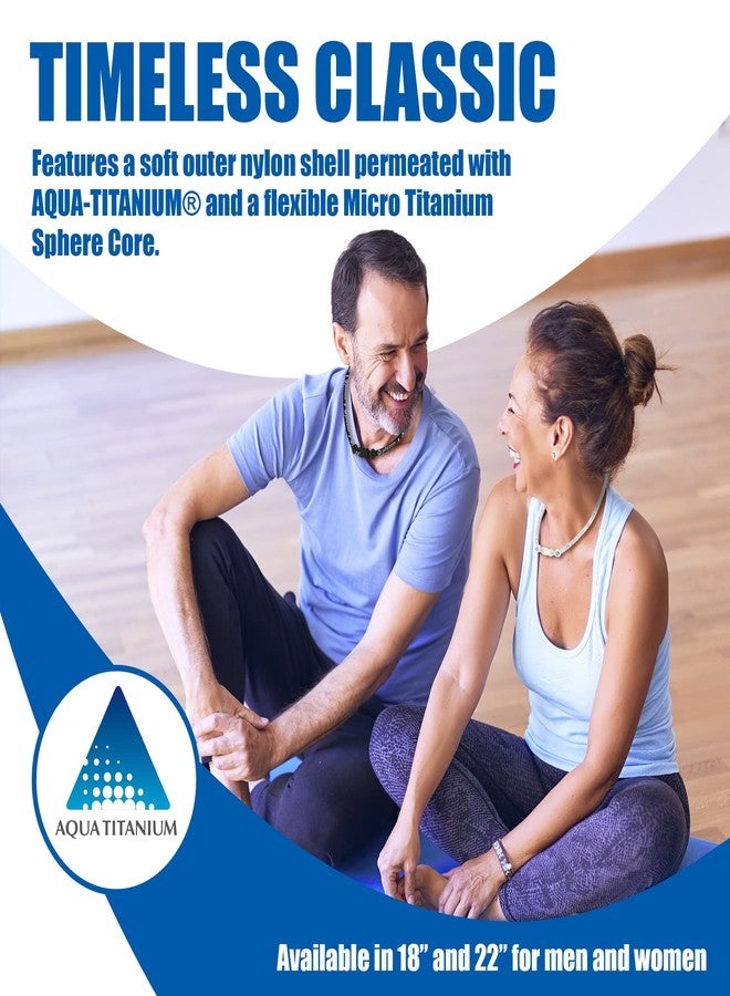 Phiten Titanium Classic Necklace - Sports Necklace Permeated with Aqua-Titanium Technology for Neck and Shoulder Tension - Elastomer Core with Micro Titanium Spheres - White,18 Inch,XTE90002 - Image 3