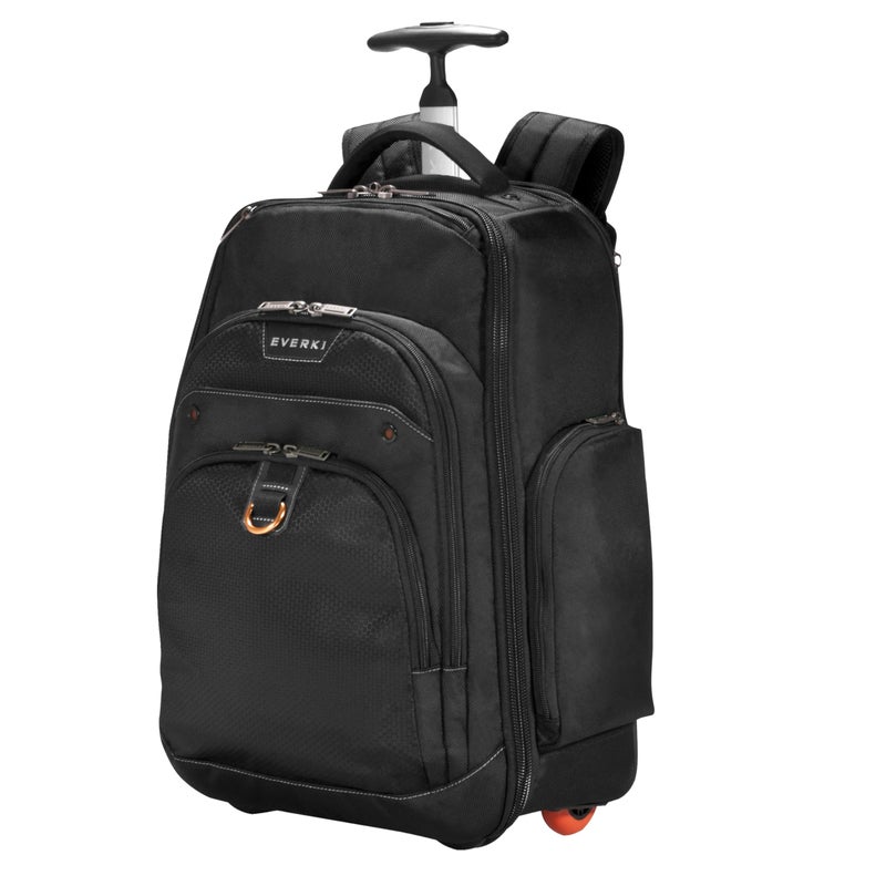 EVERKI Atlas 30L Wheeled Laptop Backpack CarryOn Travel Backpack for Women Men Fits 13 to 173Inch Laptops with Adjustable Compartment Rolling Backpack for Travel Black EKP122