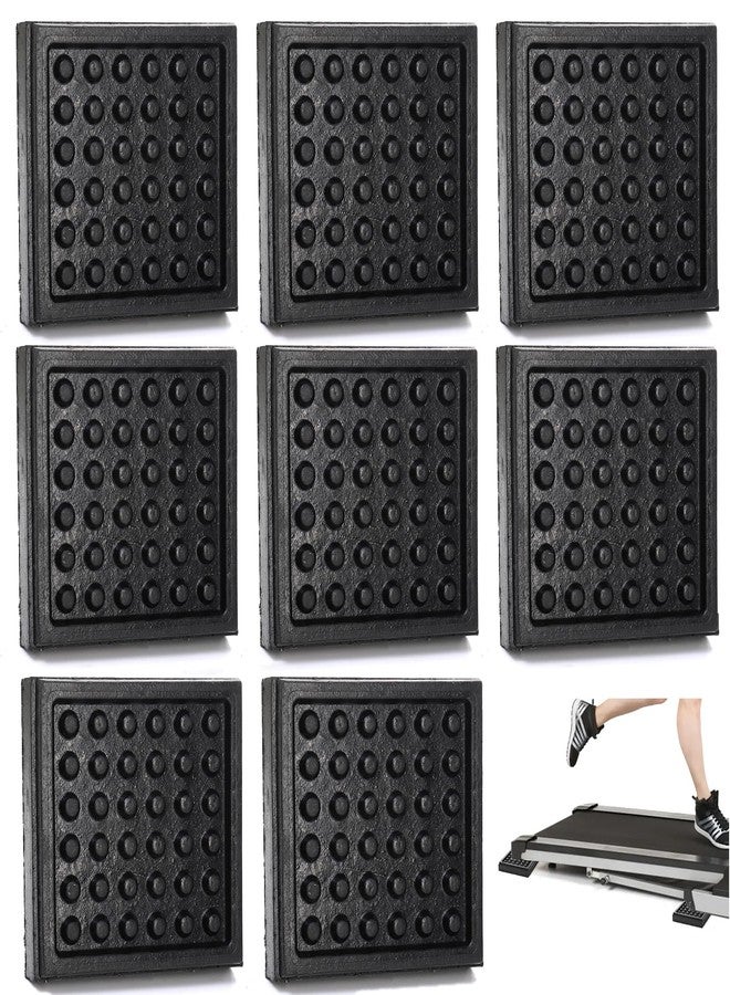 WRINGKIT 8 Pack Non Slip Exercise Equipment Mat, 4 x 4 x 0.8 Inch Noise Reduction Mat for Treadmill, Heavy Duty Treadmill Mat for Rubber Pad Hardwood Floors Carpet Protection - Image 1
