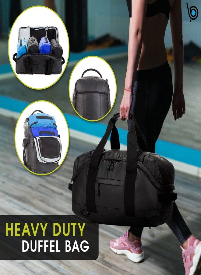 Bago Waterproof Duffel Bag Backpack For Men & Women - 3 Way Duffel Backpack for Travel Camping Gear & Sports - Heavy Duty Travel Duffle Bag Backpack With Straps - Travel Backpack for Men (Black) - Image 3