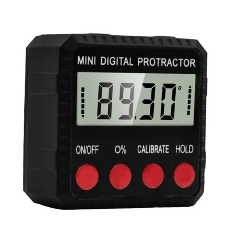Hemoton Digital Inclinometer Angle Gauge Black With Magnetic Base Mini Electronic Protractor For Accurate Measurement LCD Display Woodworking And Construction Projects 5.1X2.6CM - Image 2