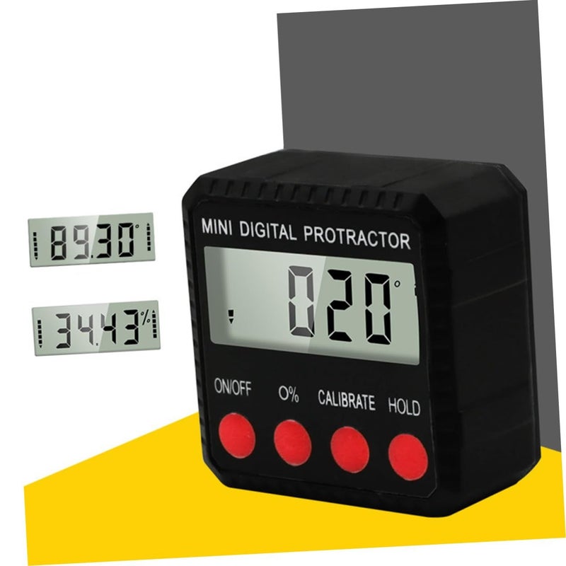 Hemoton Digital Inclinometer Angle Gauge Black With Magnetic Base Mini Electronic Protractor For Accurate Measurement LCD Display Woodworking And Construction Projects 5.1X2.6CM - Image 5