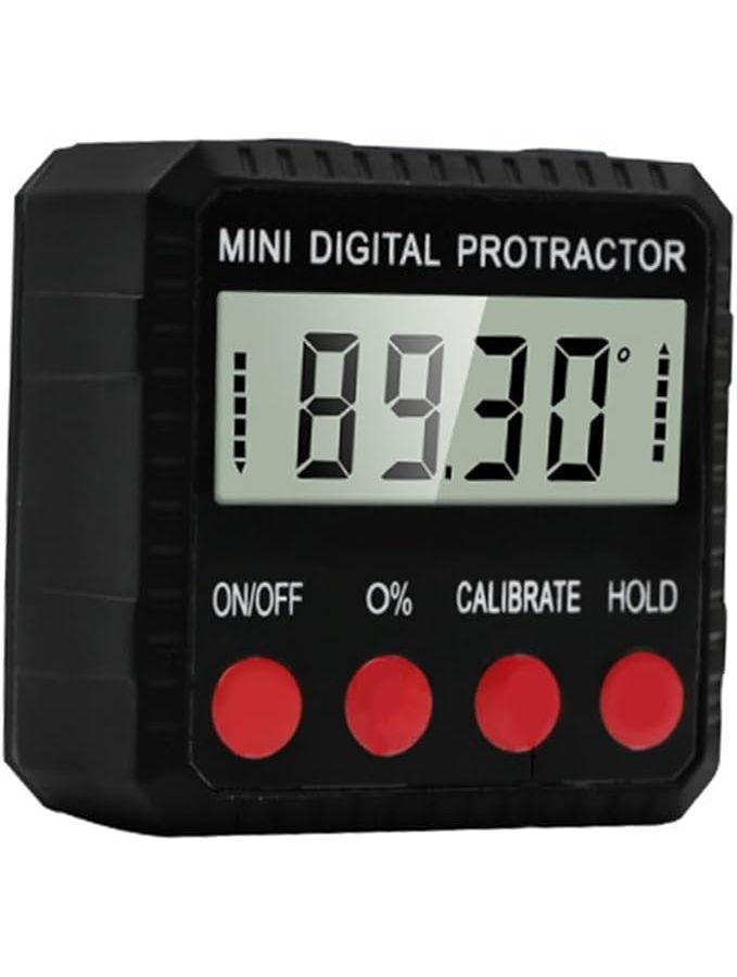Hemoton Digital Inclinometer Angle Gauge Black With Magnetic Base Mini Electronic Protractor For Accurate Measurement LCD Display Woodworking And Construction Projects 5.1X2.6CM - Image 1