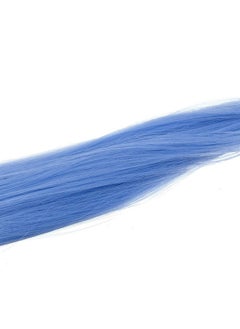 SWACC SWACC 12 Pcs Straight One Color Party Highlights Clip on in Hair Extensions Colored Hair Streak Synthetic Hairpieces (Dull Blue)  - Image 4
