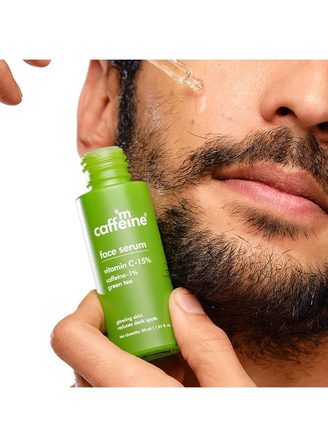 MCaffeine سيروم للوجه يحتوي على 15% فيتامين سي لبشرة متوهجة بالشاي الأخضر و1% كافيين؛ يقلل من البقع الداكنة والتصبغ؛ ينعش البشرة الباهتة ويحميها من أضرار أشعة الشمس؛ سيروم للرجال والنساء 30 مل - Image 3