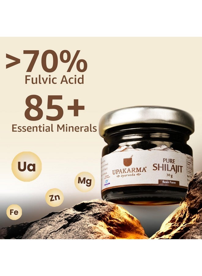 UPAKARMA Pure Shilajit Resin 30g | 300mg/serving | Extensive Global Sourcing | Boosts Stamina & Strength | Lab-Tested Purity | 100 Servings | Pack of 3 - Image 2