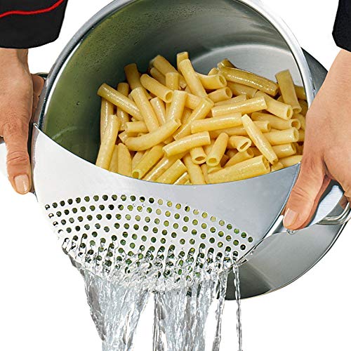 KAYCROWN Best Utensils Pan Pot Spaghetti Strainer Premium Stainless Steel Pasta Kitchen Strainer Vegetables Colander  Drainer  Fits All Pots Up To 10 Inches