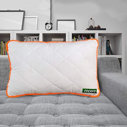Coca Industries Hi Flipper Orange Border Quilt Pillow Pack of 2 17 x 27inch White - Image 4