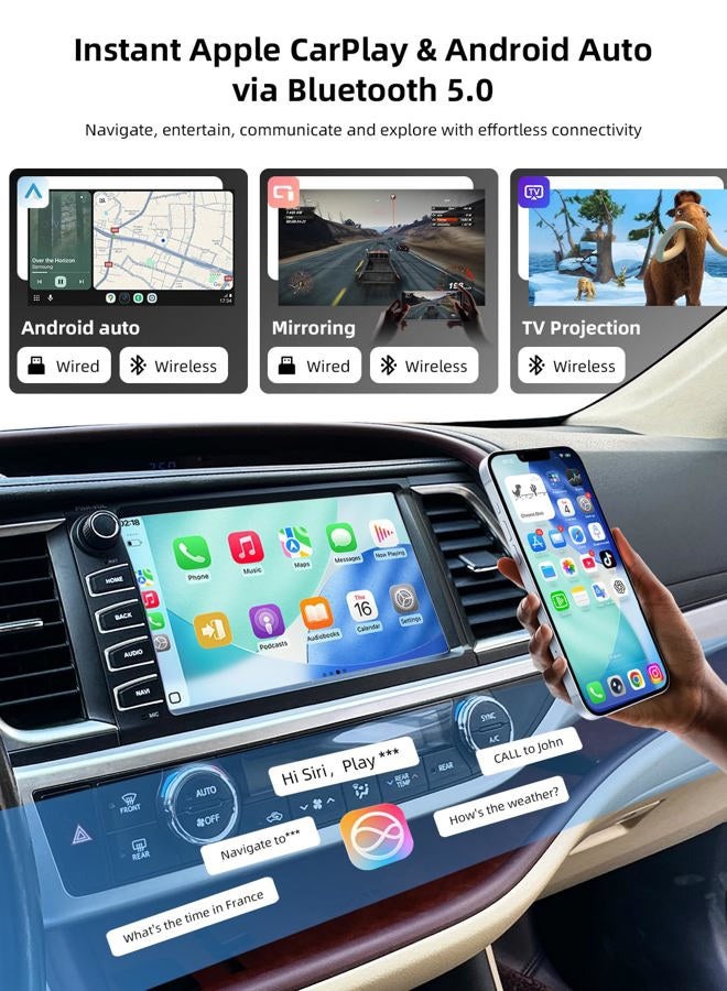 Dasaita 8GB+256GB Head Unit for Toyota Highlander 2015-2019, 10.2" Android 13 Car Stereo with Wireless Apple CarPlay & Android Auto, GPS Navigation, Physical Knobs & Buttons, Plug & Play - Image 5