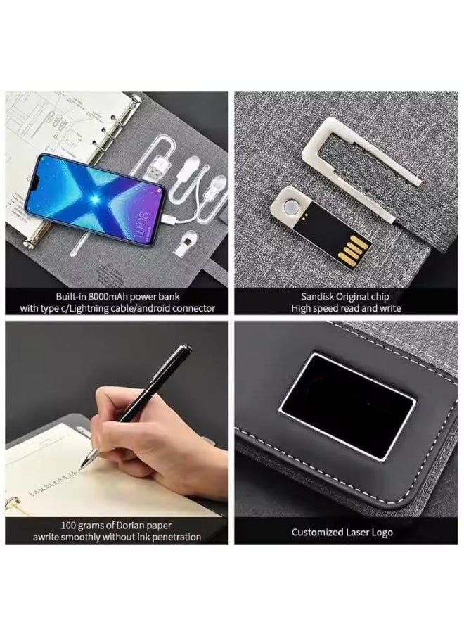Generic - Smart business notebook with 8000mAh battery, 16G memory and 4-in-1 wireless charger - Image 1