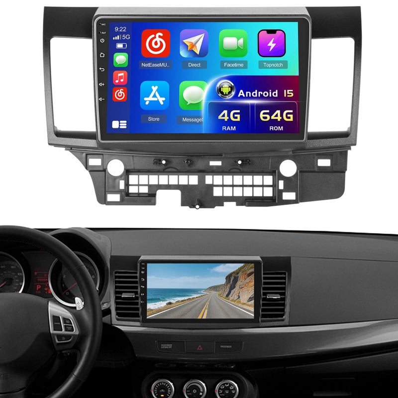 Inefala 8 Core 464G Radio for Mitsubishi Lancer 20072012 Android 15 CarPlay Stereo Upgrade 101 Touch Screen Android Auto Bluetooth GPS 59UI Backup Camera - Image 2