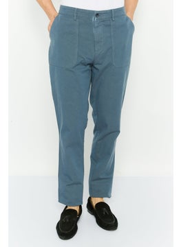 Robe Di Kappa Men Perfect Fit Solid Chino Pants, Blue Avio  - Image 1