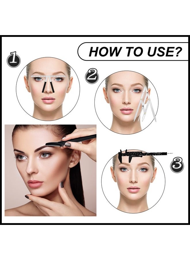 6 Pieces Tattoo Eyebrow Ruler 3 Point Positioning Ruler Mini Caliper Double Scale Vernier Caliper Eyebrow Golden Ratio Caliper Microblading Ruler Gauge Ruler Measuring Tool with Eyebrow Shaver