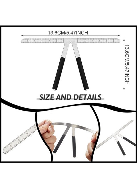 6 Pieces Tattoo Eyebrow Ruler 3 Point Positioning Ruler Mini Caliper Double Scale Vernier Caliper Eyebrow Golden Ratio Caliper Microblading Ruler Gauge Ruler Measuring Tool with Eyebrow Shaver