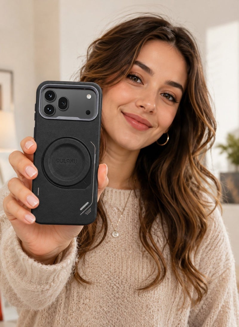 دبليو تيك جراب هاتف Honor 600 Pro 5G 2026 من الجلد الفاخر مع حماية من السقوط وخاصية MagSafe، مقاوم للخدوش، نحيف وخفيف - أسود - Image 3