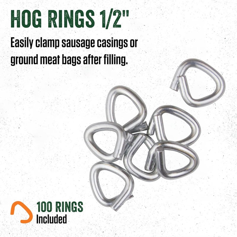 LEM Products 025A 1/2-Inch Hog Rings - 100 Count Galvanized Steel Fasteners - Image 2