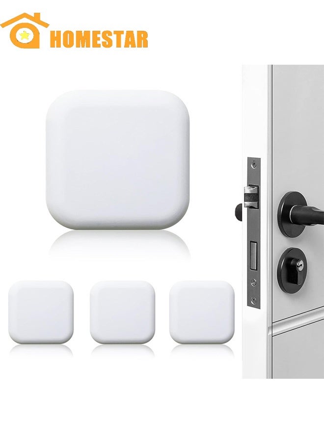 هومستر 4 أجهزة كمبيوتر شخصية سدادات الباب، حامي الجدار، حارس العازلة، مقبض الباب مقبض المضادة، الصامت ناعمة مطاط الحادث وسادة للمنزل، المكتب، الأبيض - Image 1