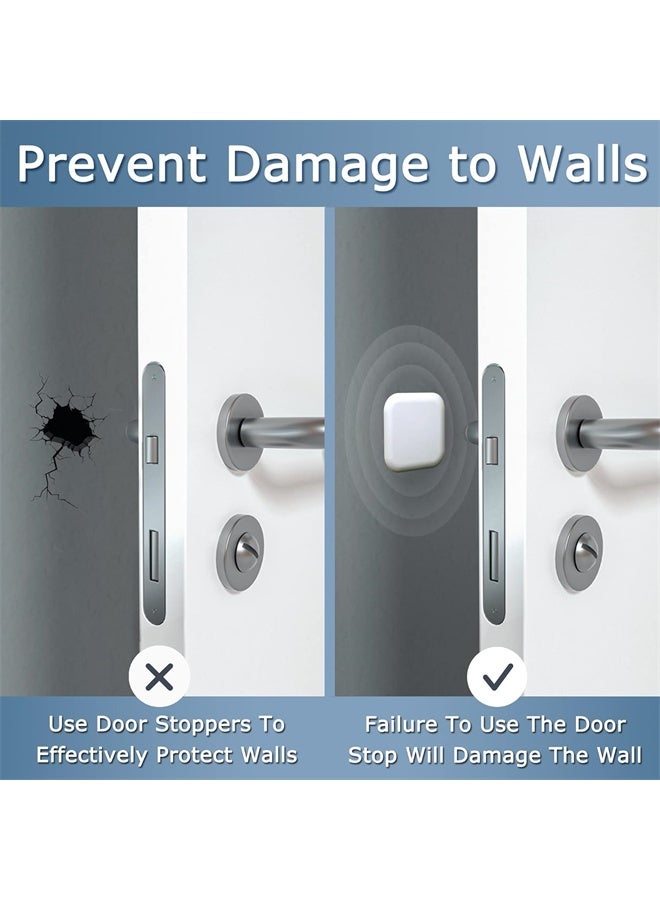 هومستر 4 أجهزة كمبيوتر شخصية سدادات الباب، حامي الجدار، حارس العازلة، مقبض الباب مقبض المضادة، الصامت ناعمة مطاط الحادث وسادة للمنزل، المكتب، الأبيض - Image 4