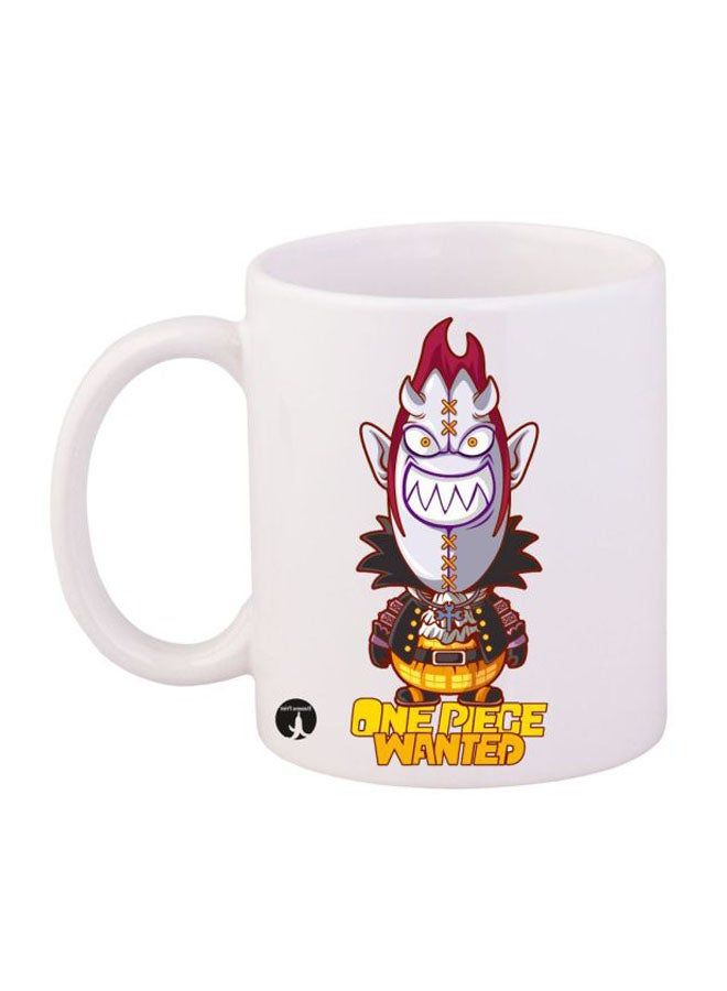 RKN Anime One Piece Printed Mug White Red Yellow 11ounce - Image 1