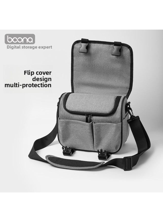 SLR Canon Digital Camera Bag Sony Micro Single Camera Bag Shoulder Crossbody Multi-function Camera Lens Bag EOS-Color:Camera Bag - Gray Medium - Image 4