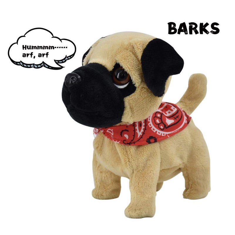 WEofferwhatYOUwant Pug Puppy - Small Plush Electronic Toy Dog - Walks, Barks, and Cuddles. for Ages 18 Months and Up - Image 3