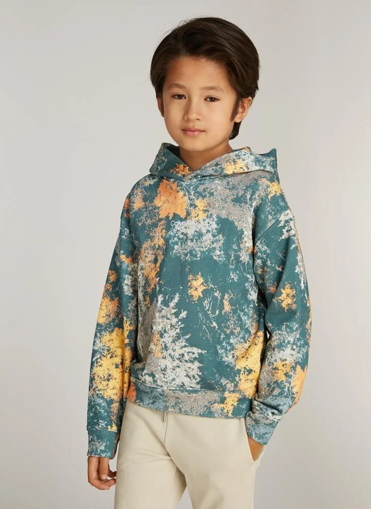 Calvin Klein Jeans Youth All Over Printed Hoodie