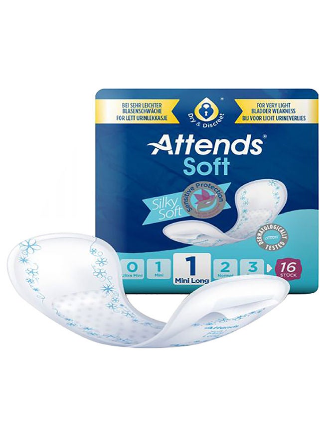 Attends Soft 1 Mini Long 16'S - 33837/34162 - Image 1