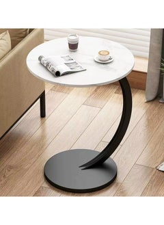 Organized Home Modern Style Round Side Table C Shaped Coffee Table Living Room Sofa Side Table for Indoor Living Room Bedroom Office Outdoor Small Spaces  - Image 1