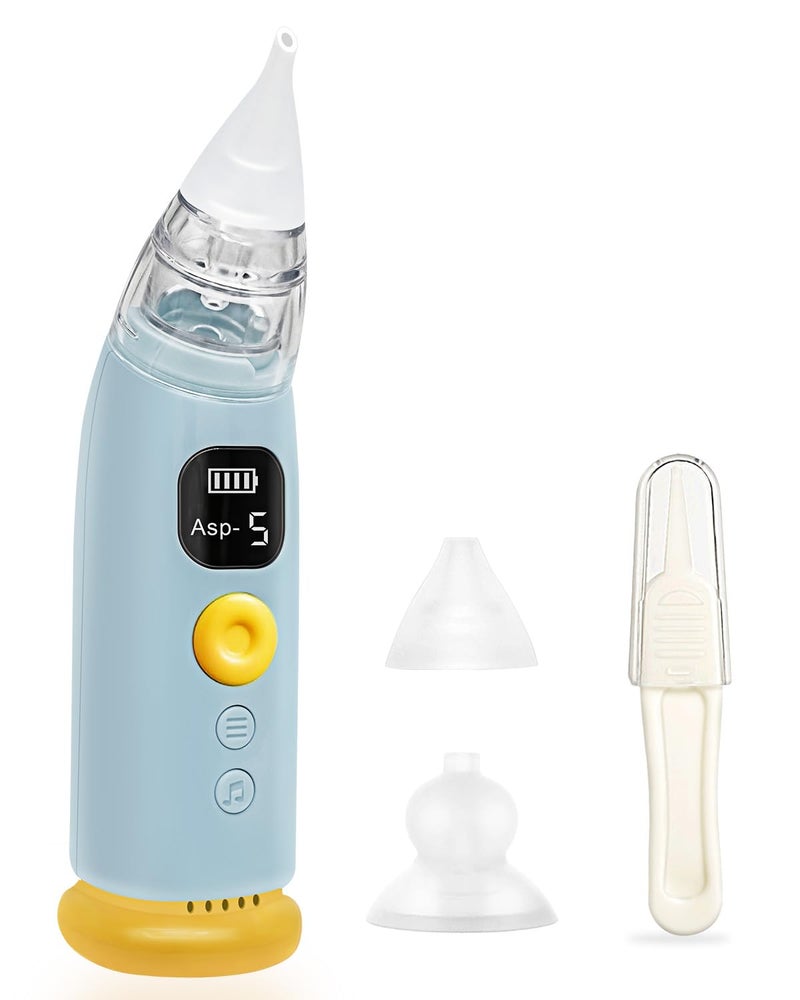 Aurofluvia Newborn Electric Nasal Aspirator, Newborn Nasal Aspirator, 5 Suction Levels and 3 Silicone Tips, with 8 Music and Relaxing Lights - Image 1