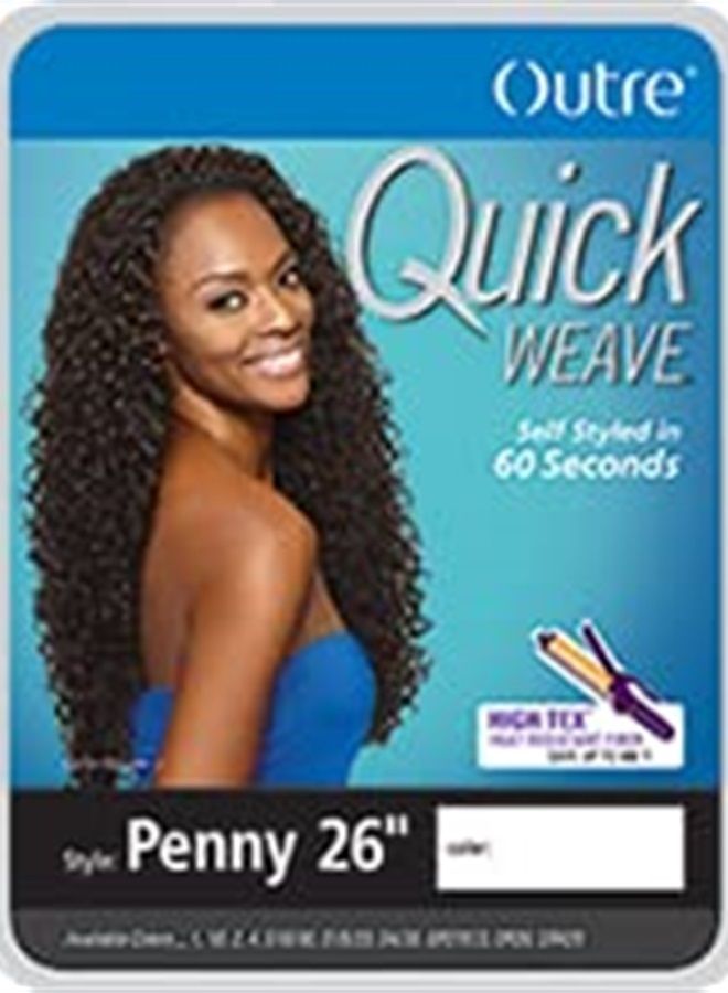 Outre Quick Weave Synthetic Half Wig - Penny 26" (1B Off black) - Image 3