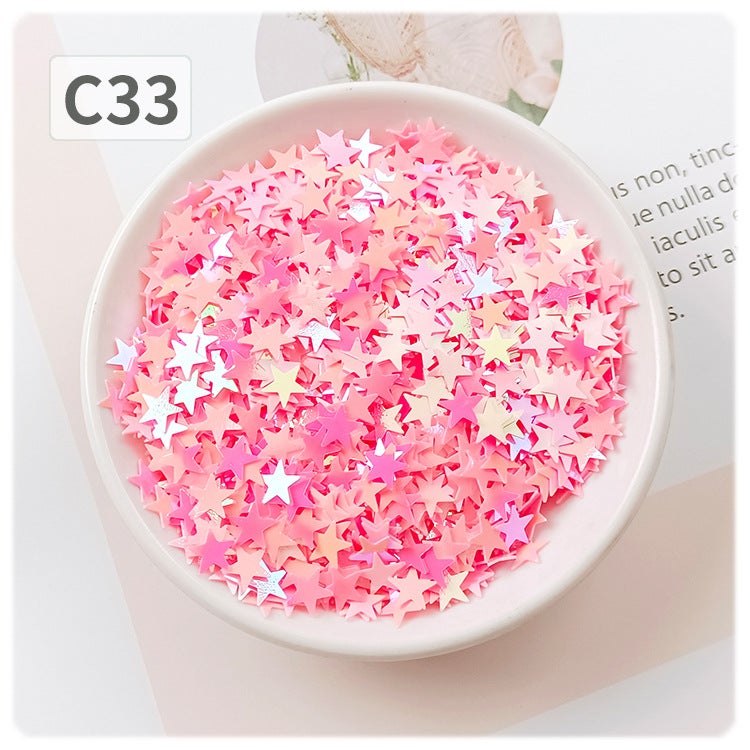 Generic YALEDUO 7MM Star Oil Paint Glitter, DIY No-Hole Flat Sequins C33 AB powder