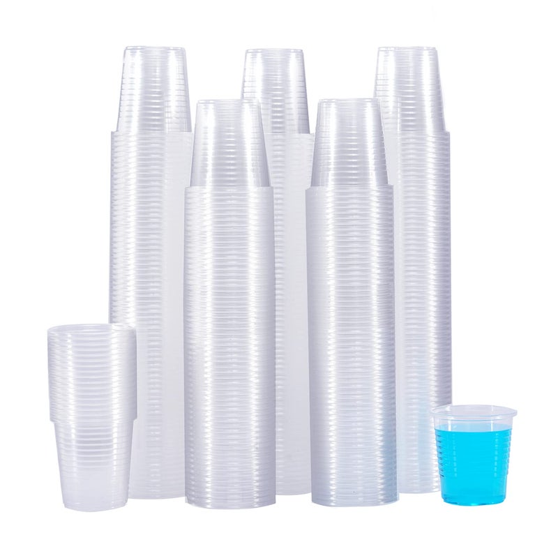 SIUQ 600 Pack 3 oz Clear Plastic Cups Disposable Bathroom Mouthwash Cups Small Plastic Drinking Cup for Ice Tea Tasting Party Picnic BBQ Travel and Event