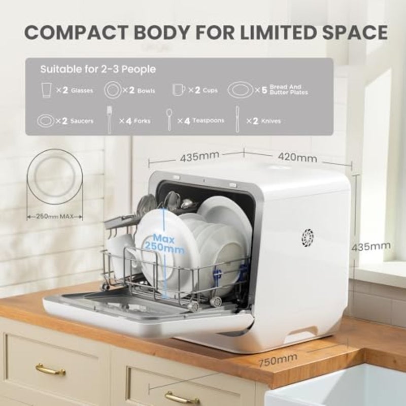 COMFEE' Mini Lite Dishwasher CDWMT201DW-UK - Image 2