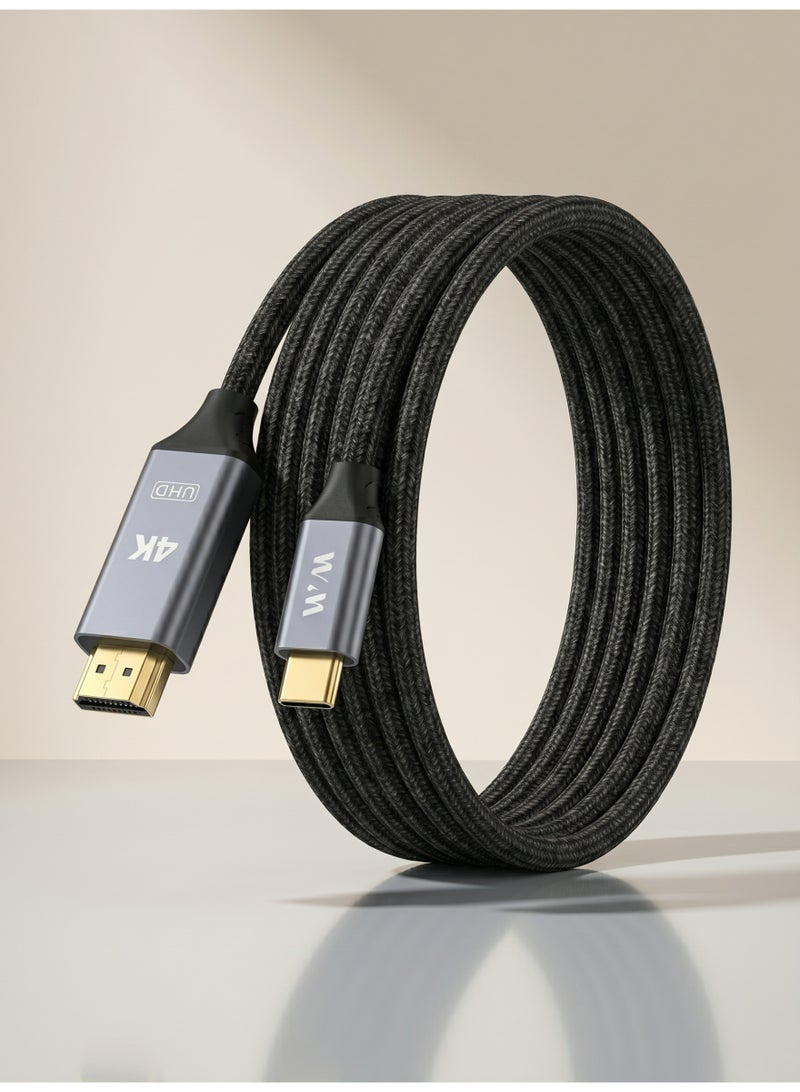 WELLMAX WM WELLMAX HDC803 USB-C to HDMI Cable 4K Ultra HD High-Speed Converter Cable for Laptop MacBook Smartphone TV Projector | Type-C to HDMI Adapter Cable | Plug & Play HDR Display Support - Image 3