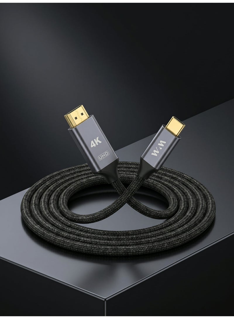 WELLMAX WM WELLMAX HDC803 USB-C to HDMI Cable 4K Ultra HD High-Speed Converter Cable for Laptop MacBook Smartphone TV Projector | Type-C to HDMI Adapter Cable | Plug & Play HDR Display Support - Image 4
